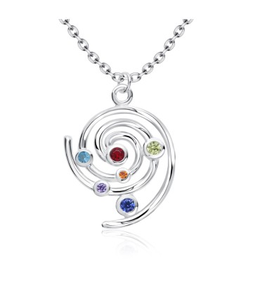 Cute Solar System Shaped Silver Necklace SPE-5238